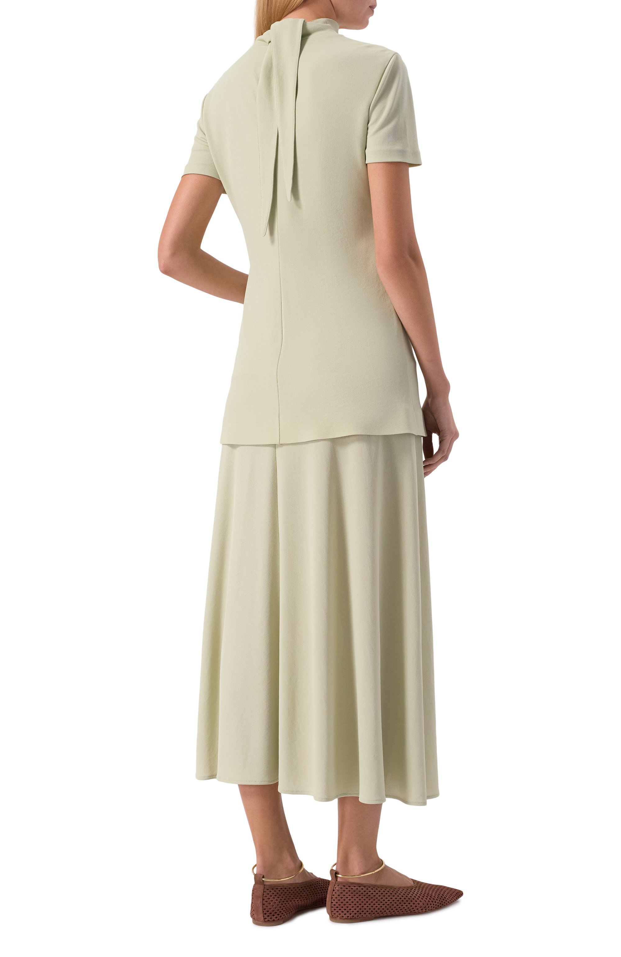 Платье из вискозы JIL SANDER зеленого цвета по цене 184000 руб., арт. J04CT0111/J65016, фото 3 Платье из вискозы JIL SANDER, арт. J04CT0111/J65016, фото 3