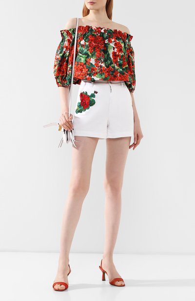 Хлопковый топ DOLCE & GABBANA красного цвета по цене 67950 руб., арт. F71J7T/HS5CL, фото 2 Хлопковый топ DOLCE & GABBANA, арт. F71J7T/HS5CL, фото 2