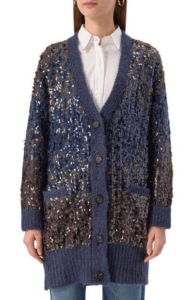 Шерстяной кардиган с отделкой пайетками BRUNELLO CUCINELLI, арт. M1U375906P, фото 3