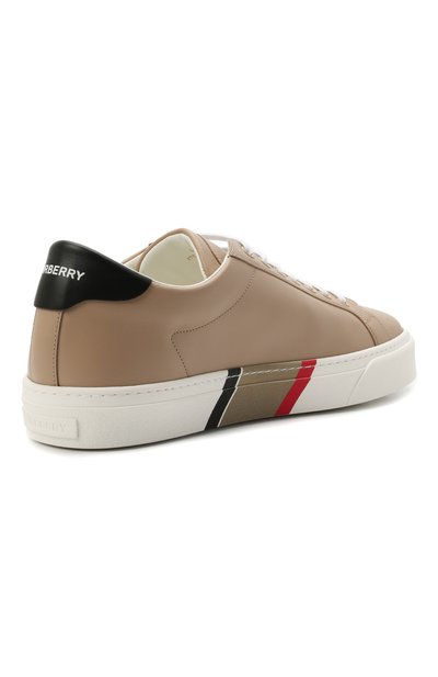 Кожаные кеды BURBERRY бежевого цвета по цене 46800 руб., арт. 8037195, фото 4 Кожаные кеды BURBERRY, арт. 8037195, фото 4