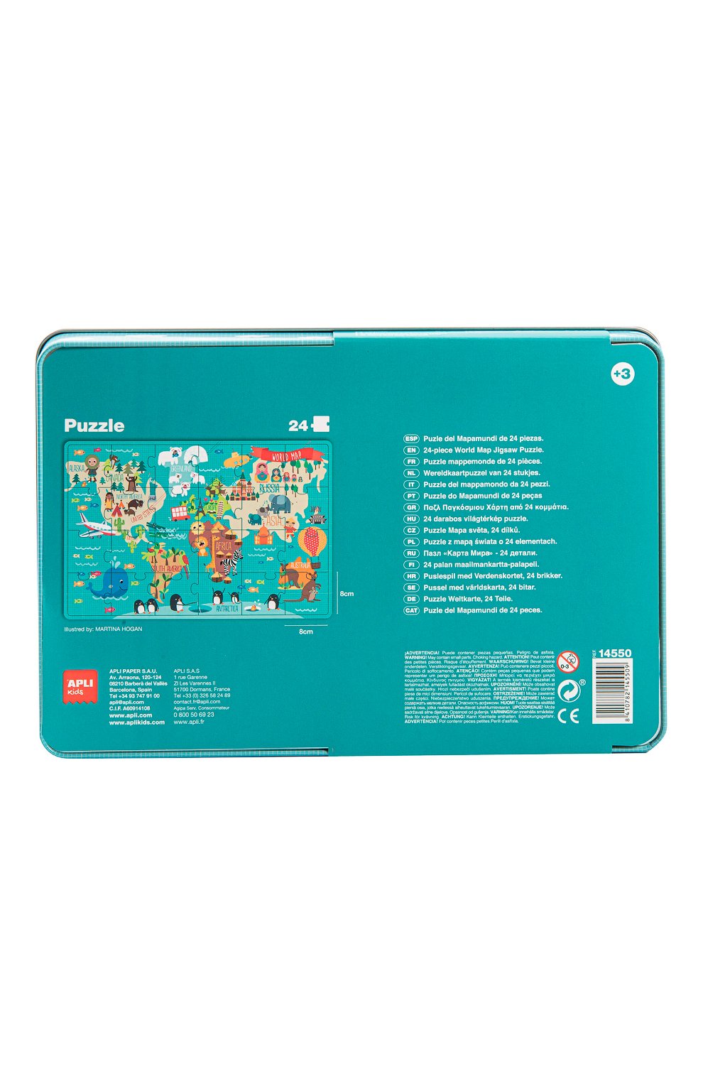 Пазл карта мира в металлической коробке APLI KIDS, арт. 14550, фото 2
