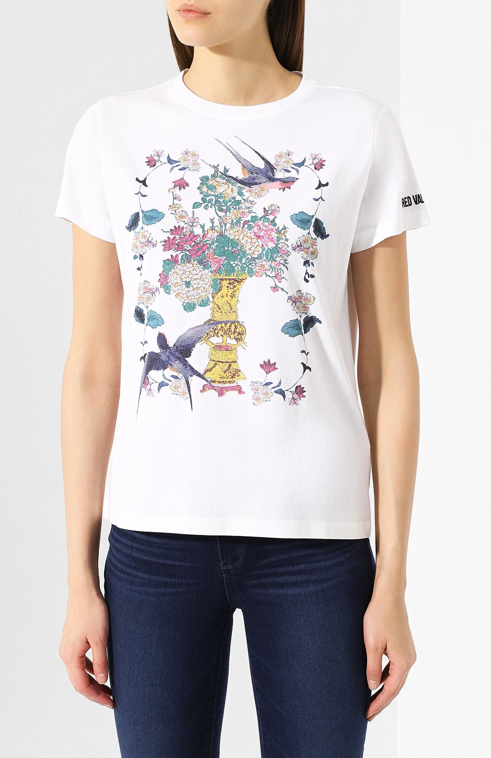 Хлопковая футболка REDVALENTINO белого цвета по цене 13050 руб., арт. SR0MG03Q/4PV, фото 3 Хлопковая футболка REDVALENTINO, арт. SR0MG03Q/4PV, фото 3