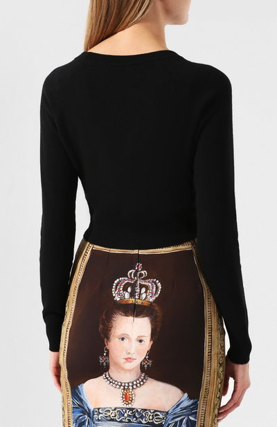 Кашемировый кардиган DOLCE & GABBANA черного цвета по цене 98850 руб., арт. FX472T/JAW0R, фото 4 Кашемировый кардиган DOLCE & GABBANA, арт. FX472T/JAW0R, фото 4