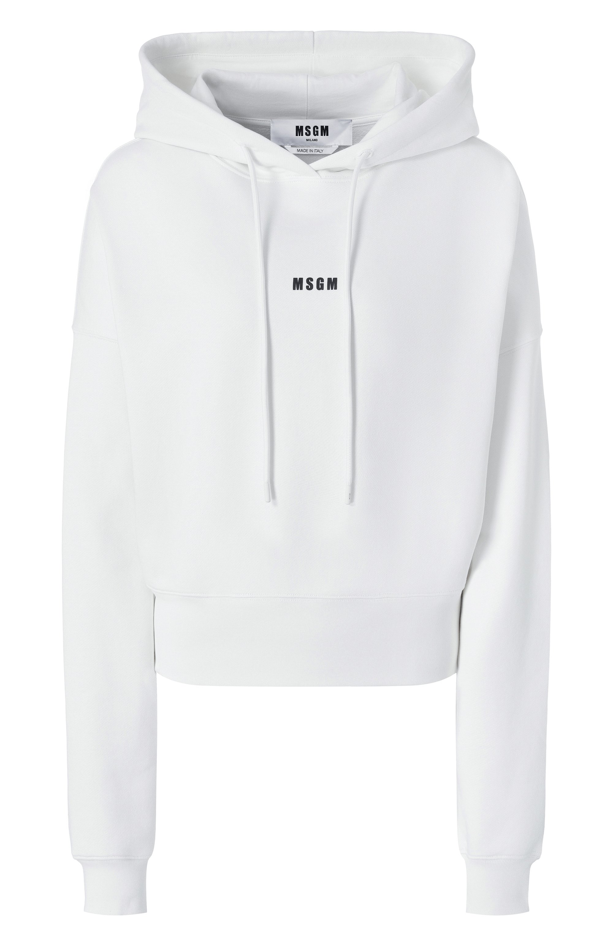 Хлопковое худи MSGM белого цвета по цене 30750 руб., арт. 2000MDM509/300000, фото 1 Хлопковое худи MSGM, арт. 2000MDM509/300000, фото 1