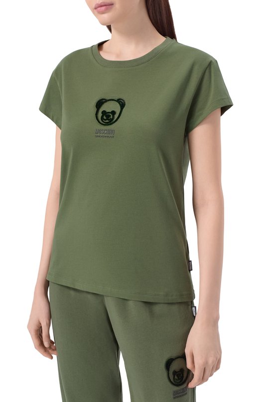 Хлопковая футболка Moschino A0705/4410 Зелёный  A0705/4410 Фото 3