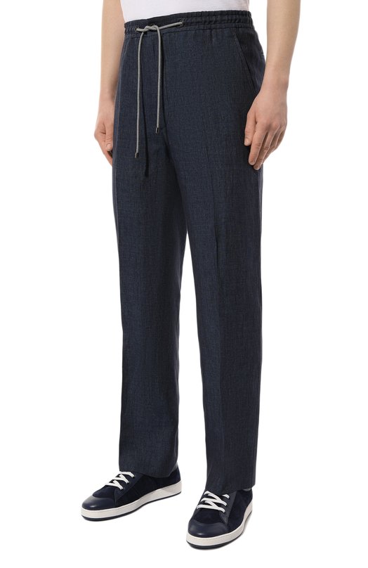 Льняные брюки Corneliani 934L27-9314159 Синий  934L27-9314159 Фото 3