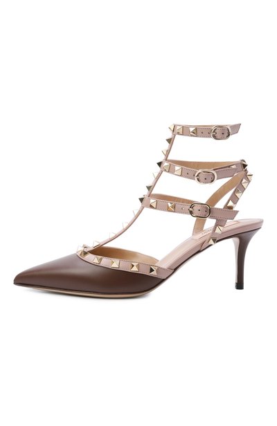 Кожаные туфли rockstud 65 VALENTINO коричневого цвета по цене 129500 руб., арт. 9W2S0375/V0D, фото 4 Кожаные туфли rockstud 65 VALENTINO, арт. 9W2S0375/V0D, фото 4
