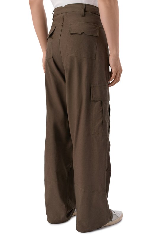 Брюки-карго изо льна и хлопка Rhude RHPS26PA01112 Коричневый  RHPS26PA01112 Фото 4