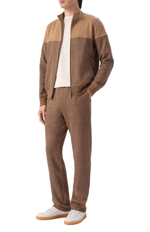 Брюки из хлопка и льна Capobianco 20M704.DH00. Коричневый  20M704.DH00. Фото 2