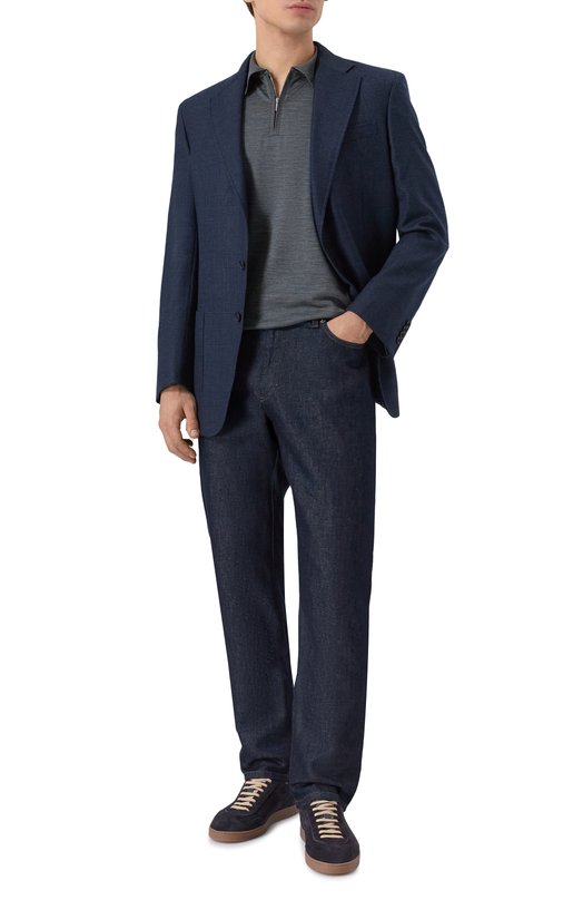 Шерстяной пиджак Zilli P2T00AM020051089Q Синий  P2T00AM020051089Q Фото 2