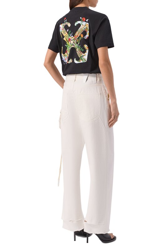 Хлопковая футболка Off-White 0WAA089F25JER001 Чёрный  0WAA089F25JER001 Фото 2