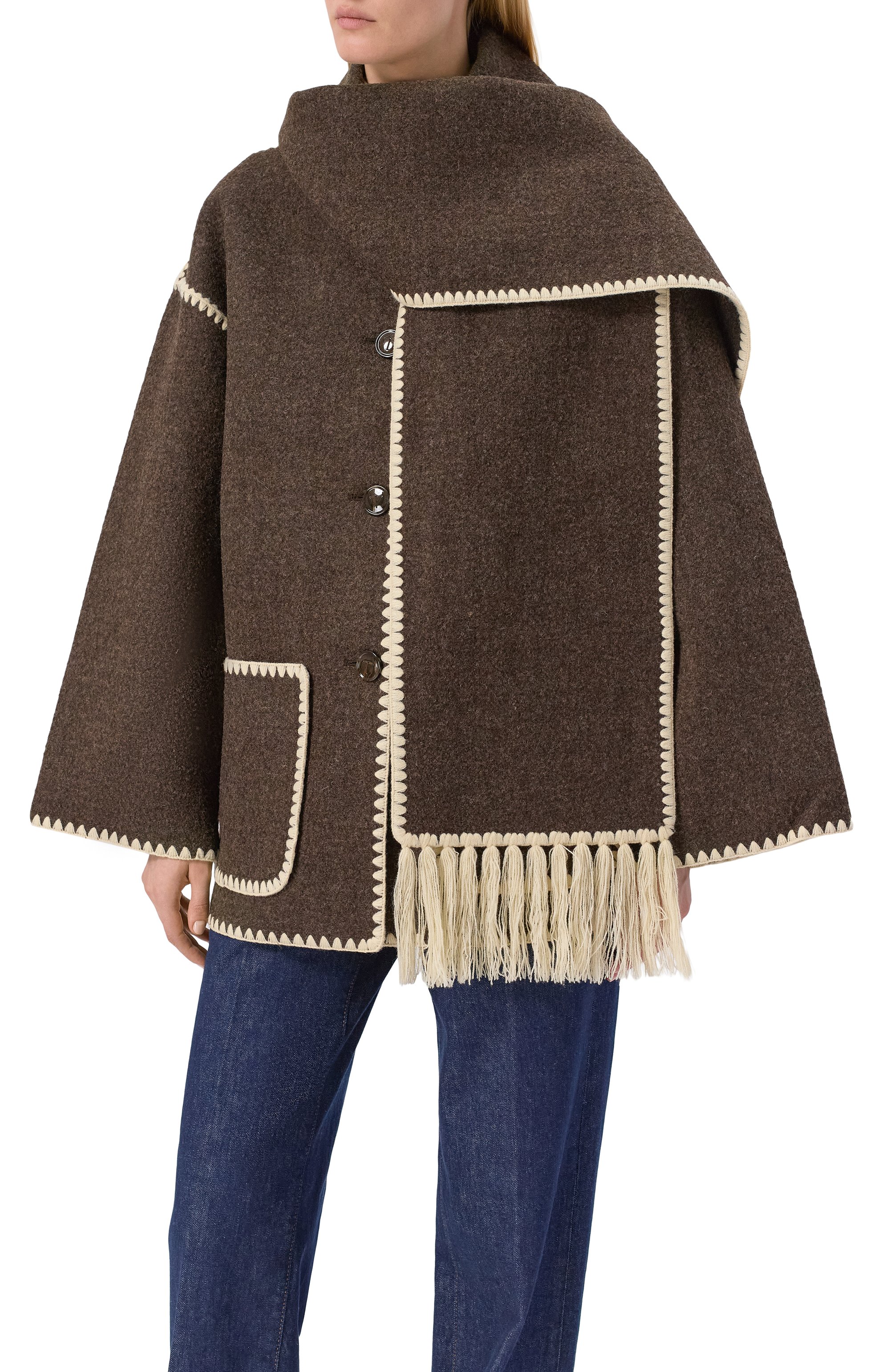 Шерстяное пальто TOTEME, арт. 234-WRTW0U248-FB0037, фото 3