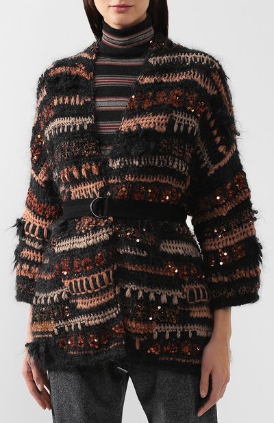 Вязаный кардиган с поясом BRUNELLO CUCINELLI, арт. M8X606106, фото 3