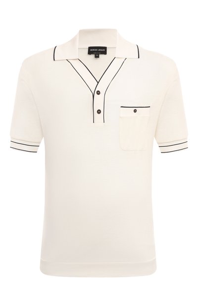Мужская поло из вискозы и шерсти GIORGIO ARMANI, арт. 3DSF60/SJNLZ
