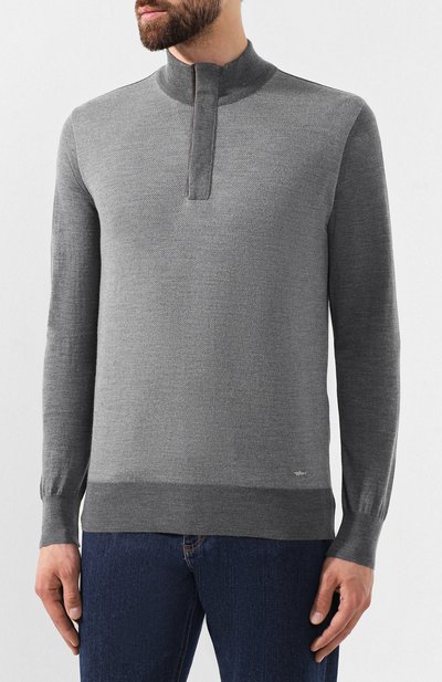 Джемпер из смеси шерсти и кашемира PAUL&SHARK серого цвета по цене 43800 руб., арт. A19P1156, фото 3 Джемпер из смеси шерсти и кашемира PAUL&SHARK, арт. A19P1156, фото 3