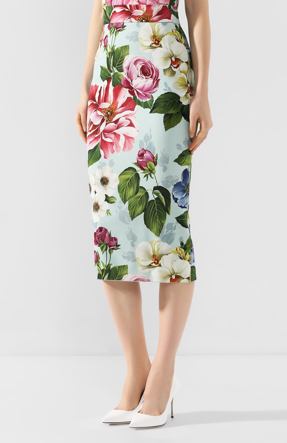 Юбка из вискозы DOLCE & GABBANA голубого цвета по цене 87600 руб., арт. F4BSYT/FSRMJ, фото 3 Юбка из вискозы DOLCE & GABBANA, арт. F4BSYT/FSRMJ, фото 3
