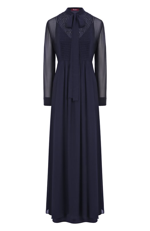 Шелковое платье Max Mara Studio N0EL Синий N0EL