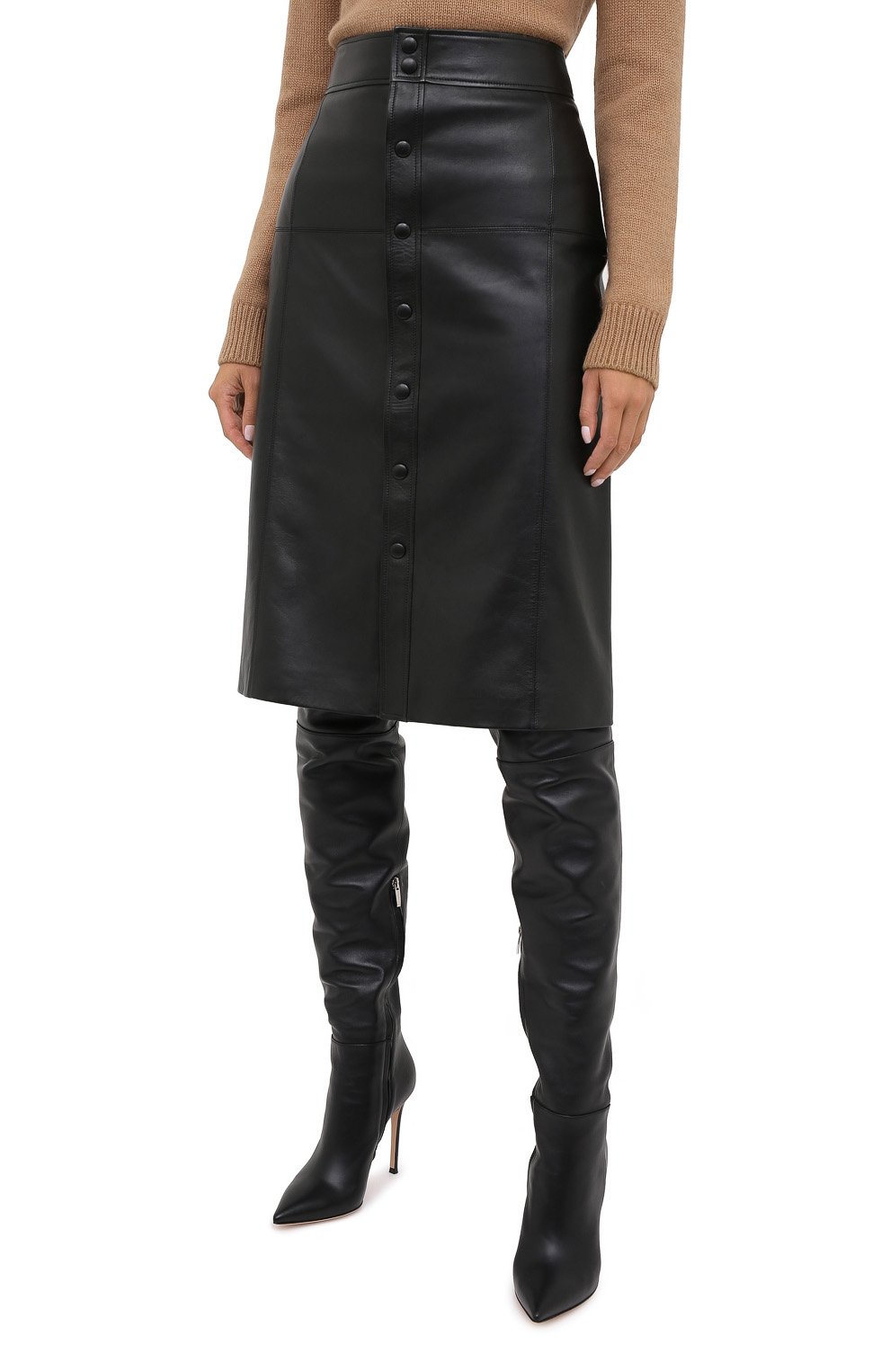 Кожаная юбка SAINT LAURENT, арт. 624536/Y50A2, фото 3