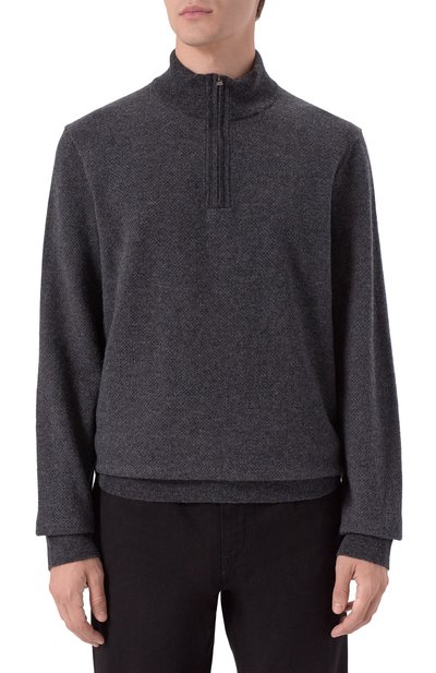 Джемпер из шерсти и хлопка BOSS темно-серого цвета по цене 26950 руб., арт. 50549976, фото 3 Джемпер из шерсти и хлопка BOSS, арт. 50549976, фото 3