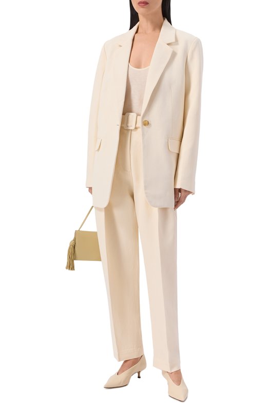 Жакет из вискозы и льна Co 6811DCVL-S26 Кремовый  6811DCVL-S26 Фото 2