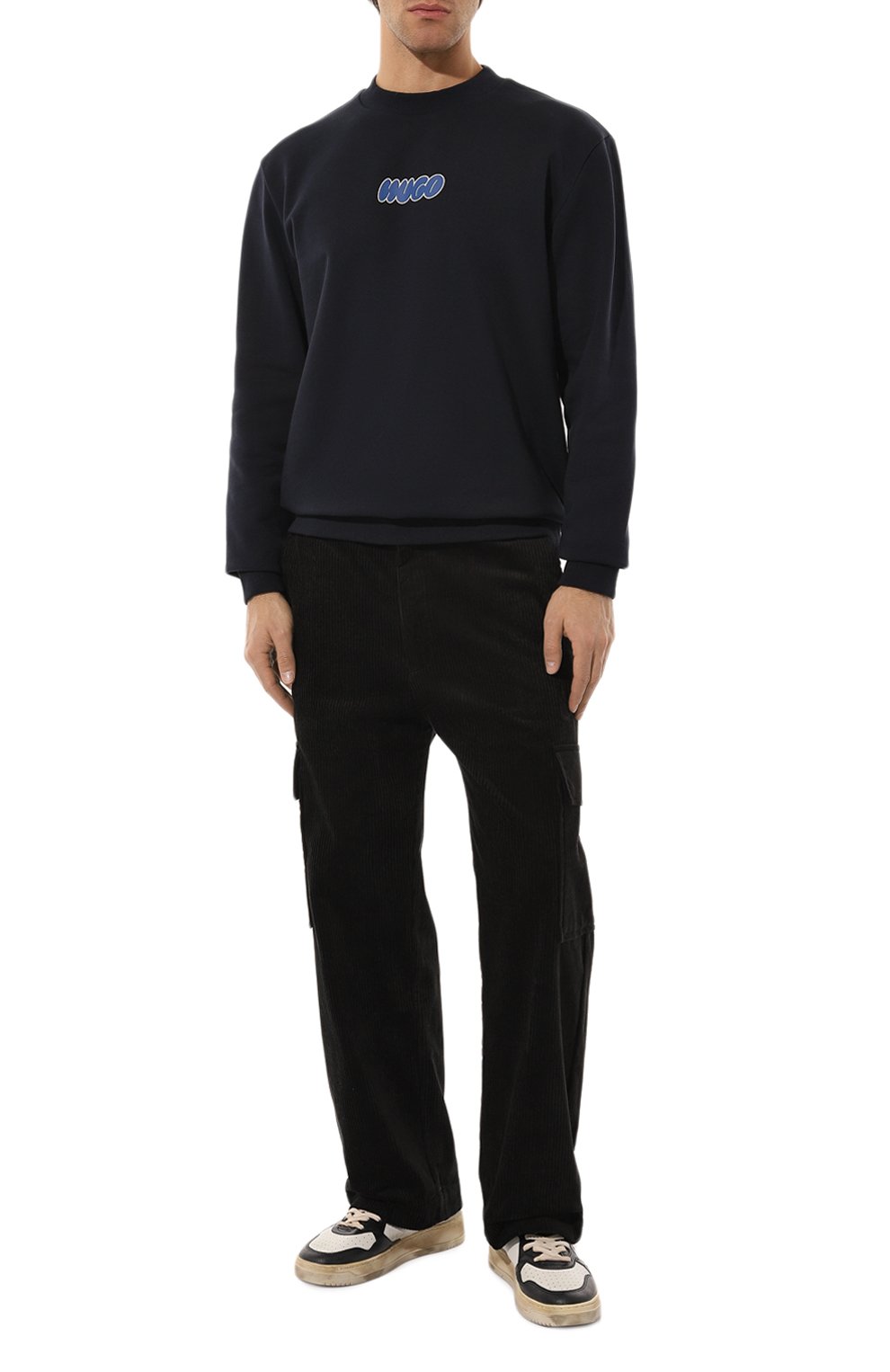 Вельветовые брюки-карго HUGO черного цвета по цене 21800 руб., арт. 50521138, фото 2 Вельветовые брюки-карго HUGO, арт. 50521138, фото 2