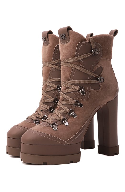 Кожаные ботильоны Nancy Casadei 1R538A1201/N0MAD Коричневый 1R538A1201/N0MAD