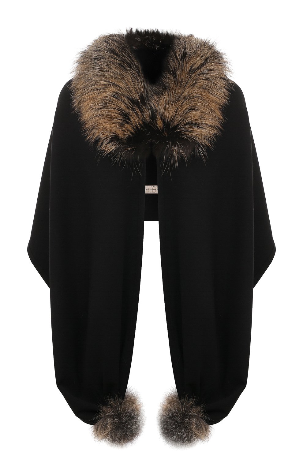 Капюшон с мехом лисы VICTORIA KUSENKOVA черного цвета по цене 60280 руб., арт. 199304465548, фото 1 Капюшон с мехом лисы VICTORIA KUSENKOVA, арт. 199304465548, фото 1