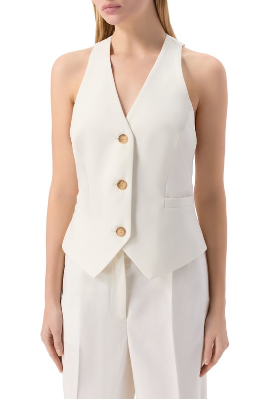 Жилет из шерсти и вискозы Borne Bourgeois SW-JL-BO-1029 Белый  SW-JL-BO-1029 Фото 3