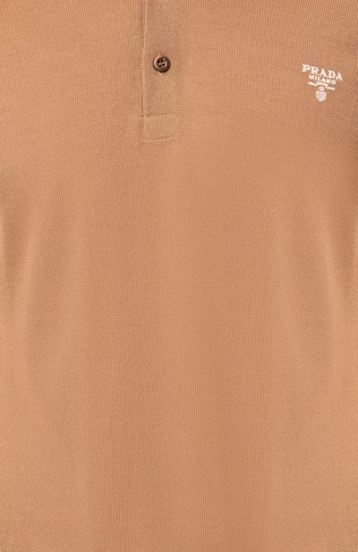 Кашемировое поло PRADA бежевого цвета по цене 195000 руб., арт. UMB313-10IR-F0040-221, фото 5 Кашемировое поло PRADA, арт. UMB313-10IR-F0040-221, фото 5