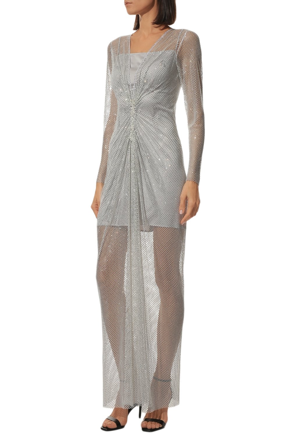 Платье VNINE серебряного цвета по цене 131000 руб., арт. VN-05/DRESS, фото 3 Платье VNINE, арт. VN-05/DRESS, фото 3