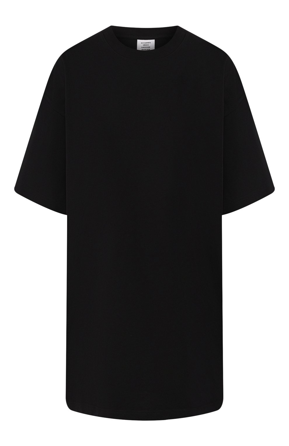 Хлопковая футболка VETEMENTS черного цвета по цене 18800 руб., арт. UAH20TR636/W, фото 1 Хлопковая футболка VETEMENTS, арт. UAH20TR636/W, фото 1
