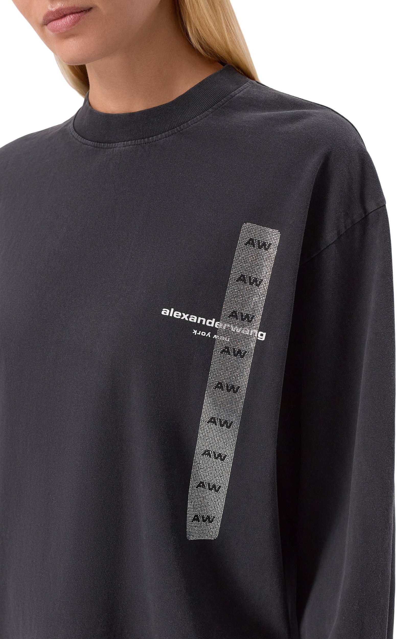 Хлопковый лонгслив ALEXANDER WANG черного цвета по цене 62950 руб., арт. UCC4261938, фото 5 Хлопковый лонгслив ALEXANDER WANG, арт. UCC4261938, фото 5