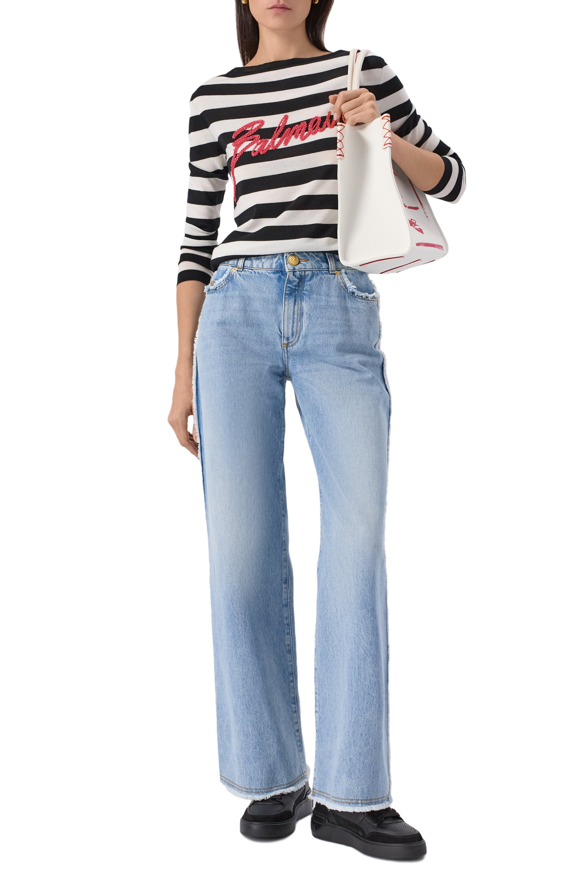 Шерстяной пуловер BALMAIN, арт. EF0KJ030/KI43, фото 2