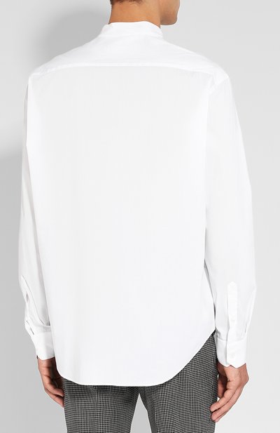 Хлопковая рубашка с воротником-стойкой GIORGIO ARMANI, арт. WSC0YT/WS28C, фото 4