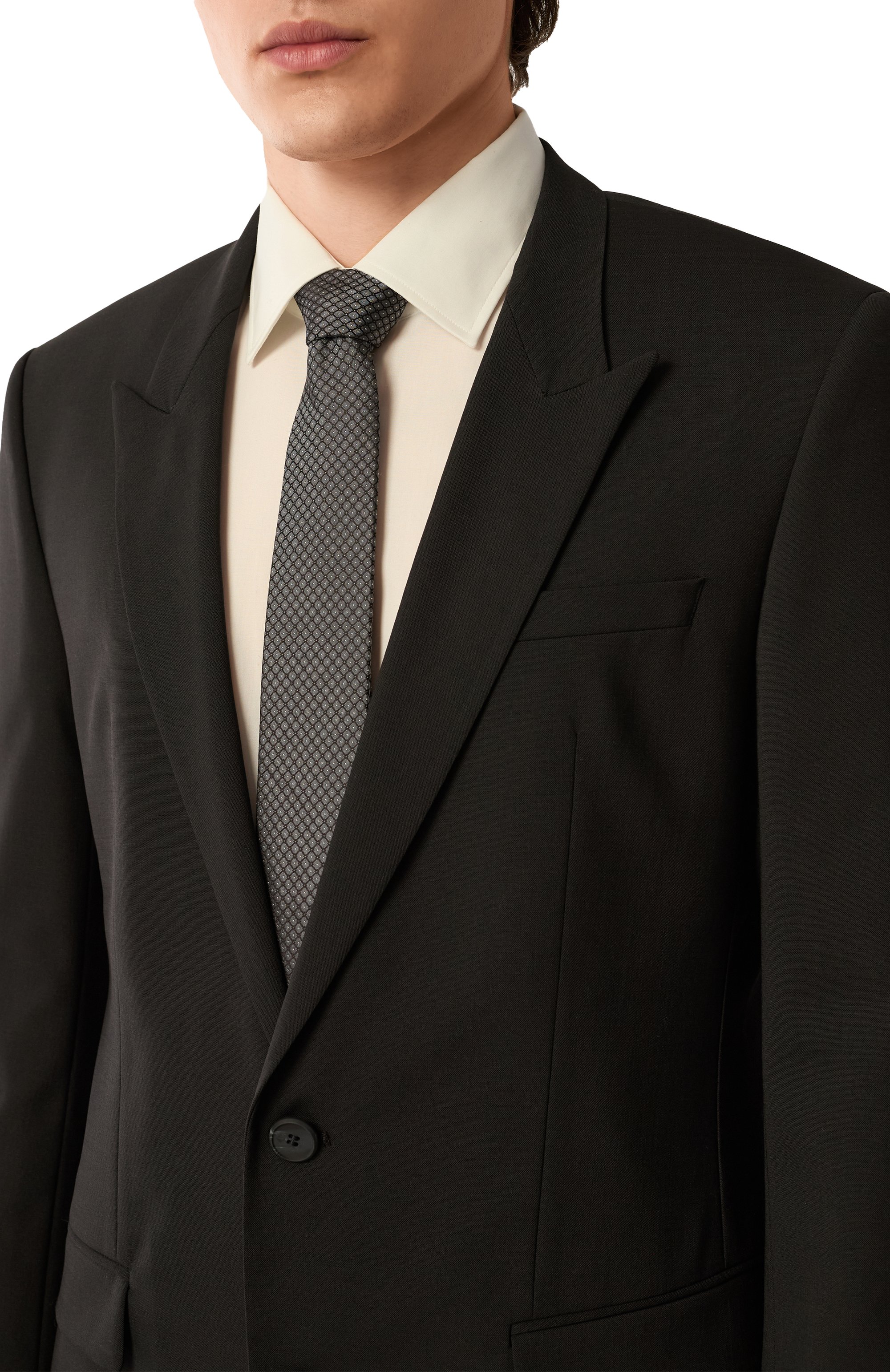 Шелковый галстук HUGO серого цвета по цене 8995 руб., арт. 50535335, фото 2 Шелковый галстук HUGO, арт. 50535335, фото 2