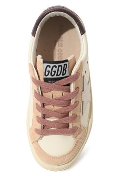 Детские кеды may GOLDEN GOOSE DELUXE BRAND белого цвета, арт. GYF00604.F004879 | Фо�то 4 (Девочки Кросс-КТ: Обувь-низкие; Материал сплава: Проставлено; Нос: Не проставлено)