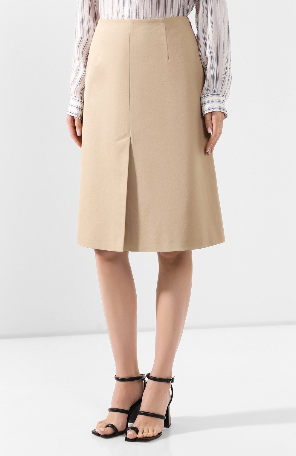 Хлопковая юбка MAISON MARGIELA бежевого цвета по цене 54650 руб., арт. S29MA0480/S52585, фото 3 Хлопковая юбка MAISON MARGIELA, арт. S29MA0480/S52585, фото 3