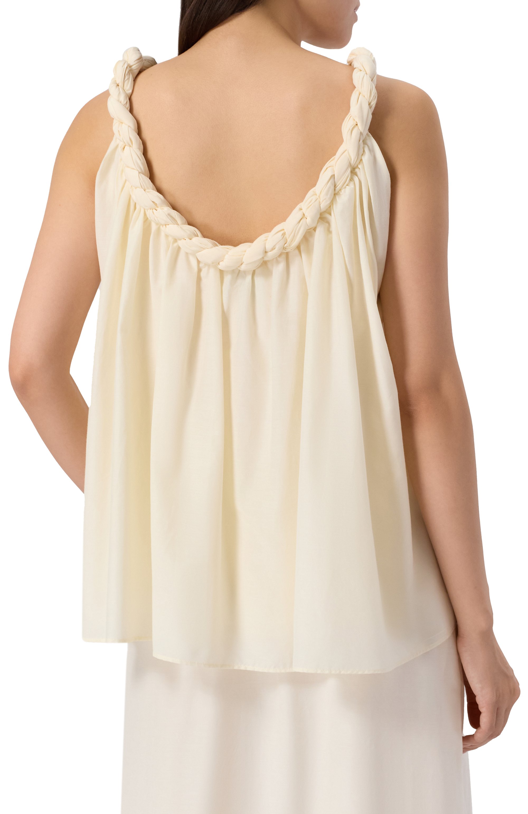 Топ из хлопка и шелка LOULOU DE SAISON кремового цвета по цене 49950 руб., арт. GARIN0, фото 4 Топ из хлопка и шелка LOULOU DE SAISON, арт. GARIN0, фото 4