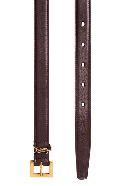 Кожаный ремень SAINT LAURENT коричневого цвета по цене 59950 руб., арт. 554465/B000W, фото 3 Кожаный ремень SAINT LAURENT, арт. 554465/B000W, фото 3