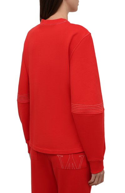 Хлопковый свитшот JW ANDERSON красного цвета по цене 26950 руб., арт. JW0015 PG0717, фото 4 Хлопковый свитшот JW ANDERSON, арт. JW0015 PG0717, фото 4