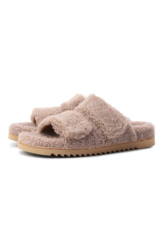 Меховые домашние туфли из овчины Homers At Home 21067/CURLY Бежевый 21067/CURLY