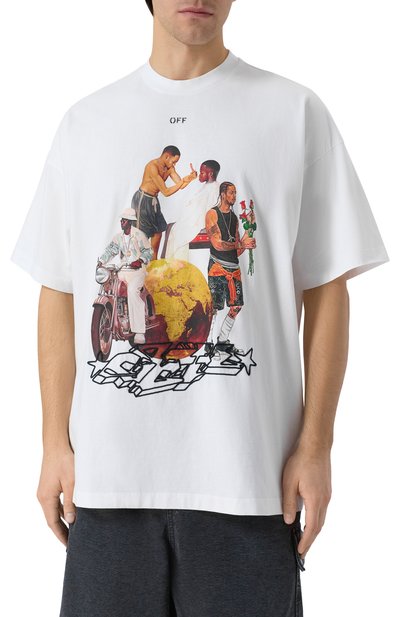Хлопковая футболка OFF-WHITE, арт. 0MAA161F25JER001, фото 3