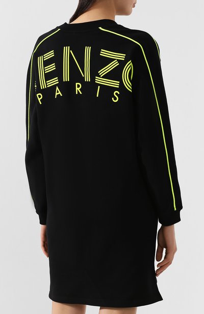 Хлопковое платье KENZO черного цвета по цене 32400 руб., арт. 2R0896952, фото 4 Хлопковое платье KENZO, арт. 2R0896952, фото 4