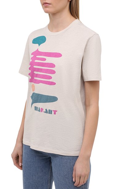 Хлопковая футболка ISABEL MARANT ETOILE, арт. TS0406-21P042E/ZEWEL, фото 3