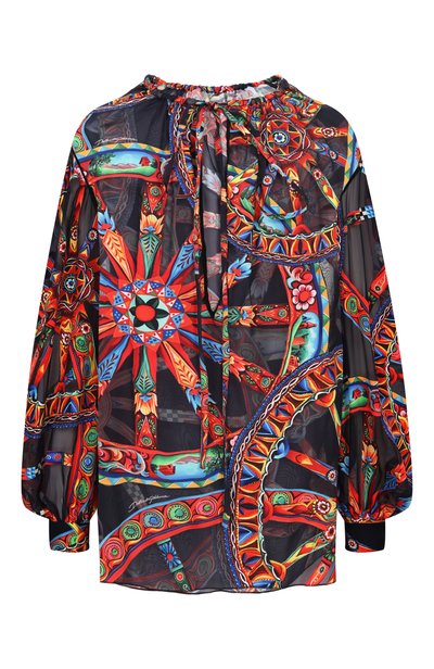 Женская блузка из вискозы и шелка DOLCE & GABBANA, арт. F7BR1T/FSTB5