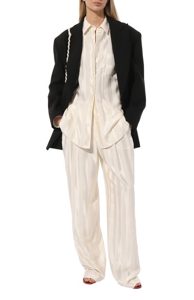 Брюки из вискозы и хлопка LOULOU DE SAISON молочного цвета по цене 39950 руб., арт. SIAR0, фото 2 Брюки из вискозы и хлопка LOULOU DE SAISON, арт. SIAR0, фото 2