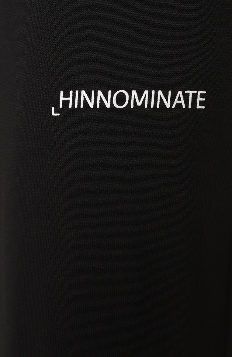 Женские хлопковые брюки HINNOMINATE черного цвета, арт. HMABW01421 | Фото 6 (Материал внешний: Хлопок; Длина (брюки, джинсы): Стандартные; Силуэт Ж (брюки и джинсы): Прямые, Расклешенные; Стили: Кэжуэл; Женское Кросс-КТ: Брюки-одежда)