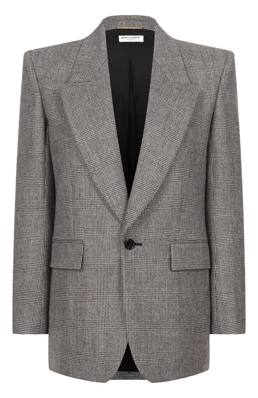 Шерстяной жакет Saint Laurent 758058/Y5H54 Серый 758058/Y5H54