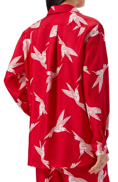 Шелковая блузка OLOLOL красного цвета по цене 49000 руб., арт. OLBL071/6010.COLIBRI600, фото 4 Шелковая блузка OLOLOL, арт. OLBL071/6010.COLIBRI600, фото 4
