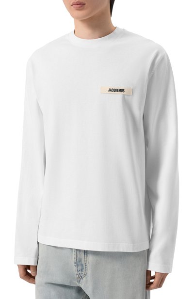 Хлопковый лонгслив JACQUEMUS белого цвета по цене 27800 руб., арт. 25HTSM00570/AJ00226, фото 3 Хлопковый лонгслив JACQUEMUS, арт. 25HTSM00570/AJ00226, фото 3